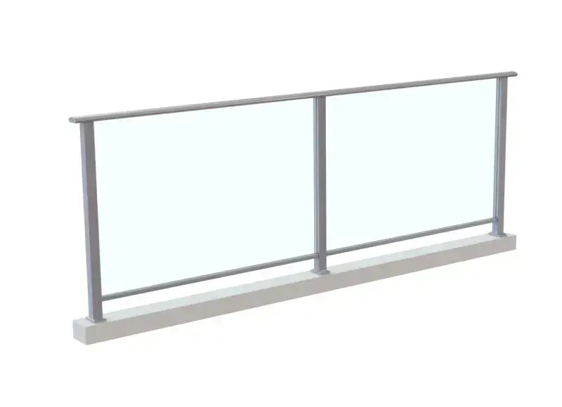Glass balustrade with aluminium framing