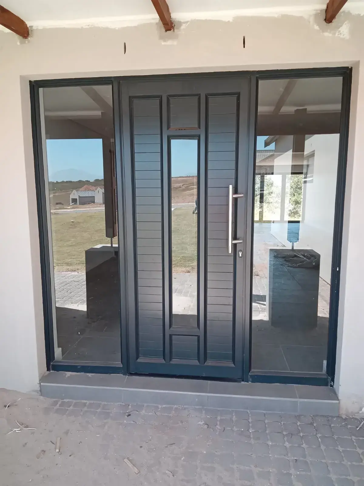 Modern aluminium entrance door