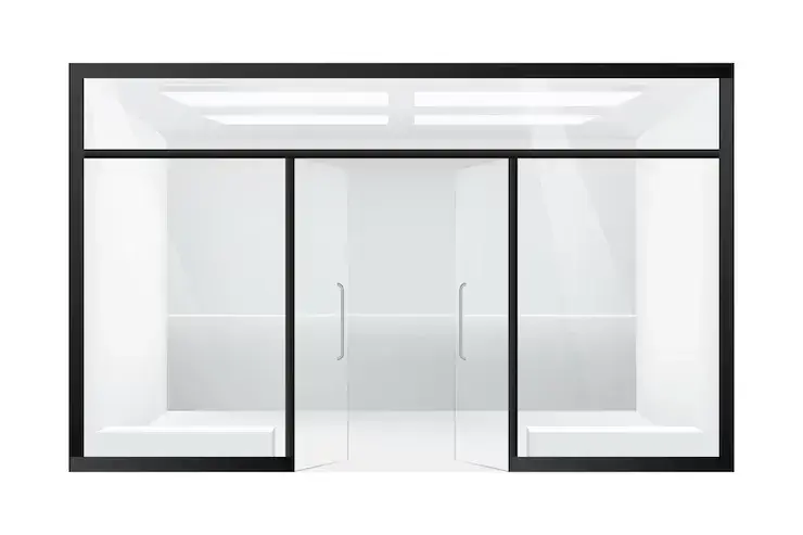 Shopfront aluminium window installation